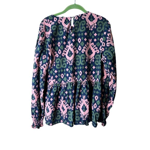 Michelle McDowell Smocked Top Blouse Ruched Detail Sz XXL - Picture 4 of 9